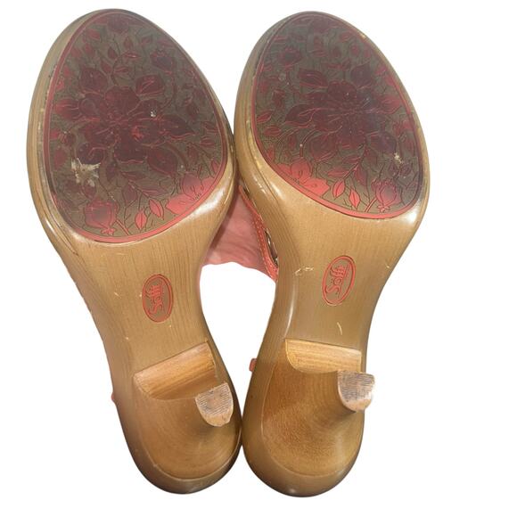 Sofft Coral Leather Strappy Sandals Size 8 – Comfortable Heeled Summer Shoes - Picture 6 of 11